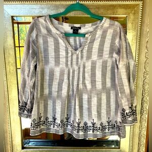 LUCKY BRAND boho ikat style black and gray M Women's